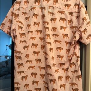 Bonobos Pink Shirt with Tiger Print